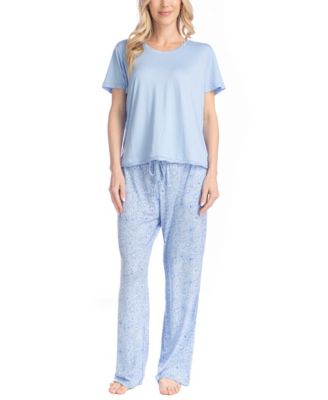Women's Artistic Garden Round Neck Top and Ankle Pants