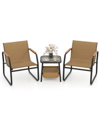 3 Pieces Patio Furniture Set Outdoor Bistro Conversation Set