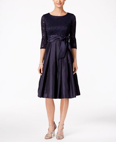 Jessica Howard Sequined Lace A-Line Dress