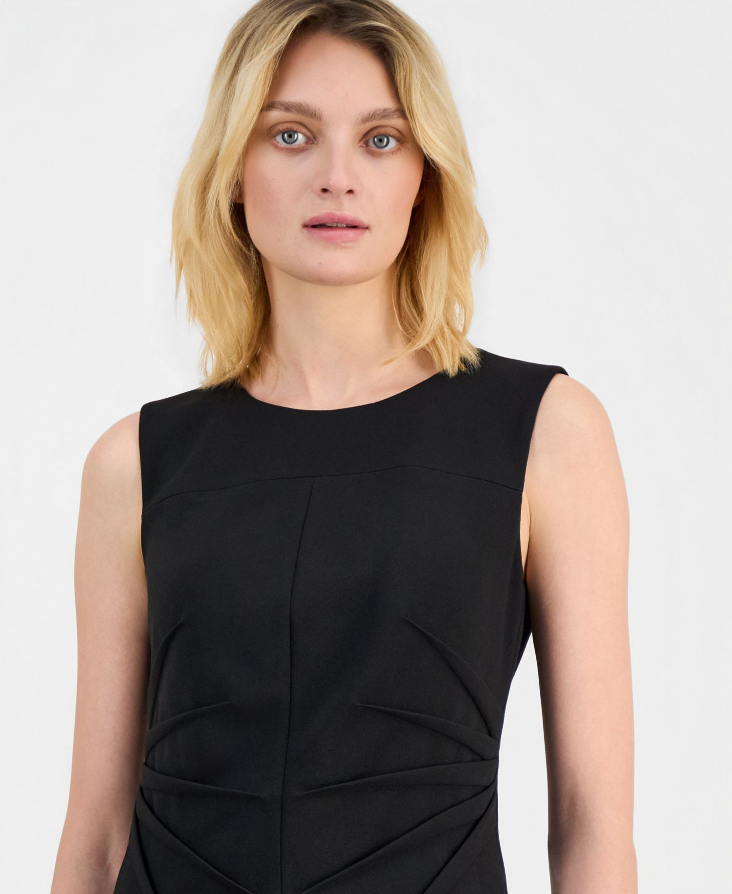 Women's Round-Neck Scuba Crepe Sheath Dress