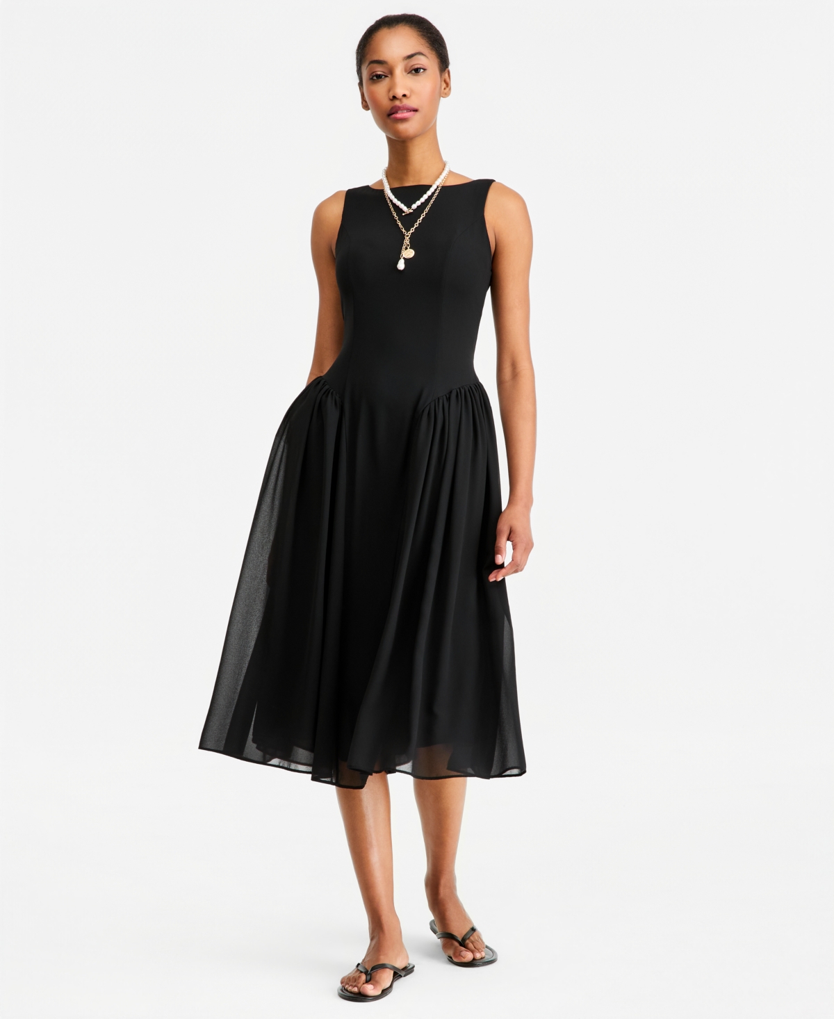 On 34th Women's Drop-Waist Midi Dress, Macy's Exclusive