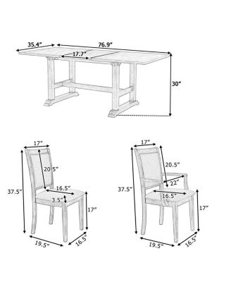 Extendable 6-Piece Dining Set with Bench