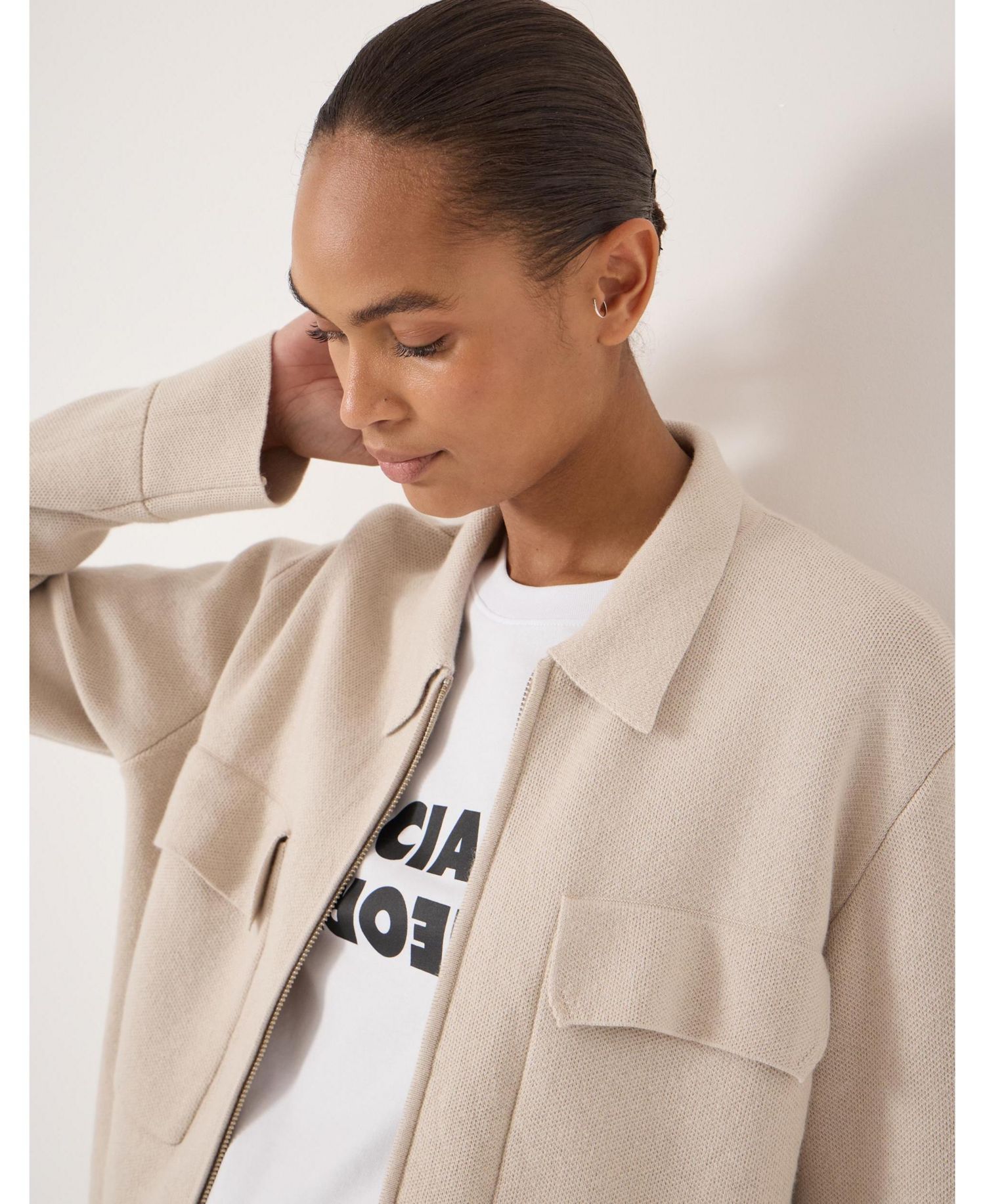 Women's Knitted Zip Front Jacket