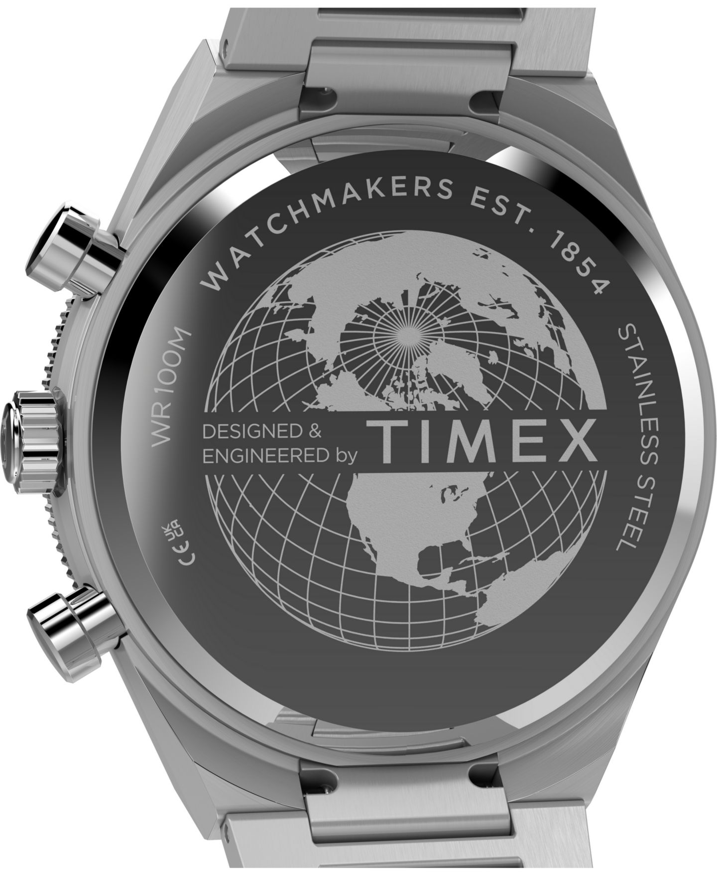 Мужские часы Timex Quartz Chronograph Silver-Tone Stainless Steel 40mm — фото 4