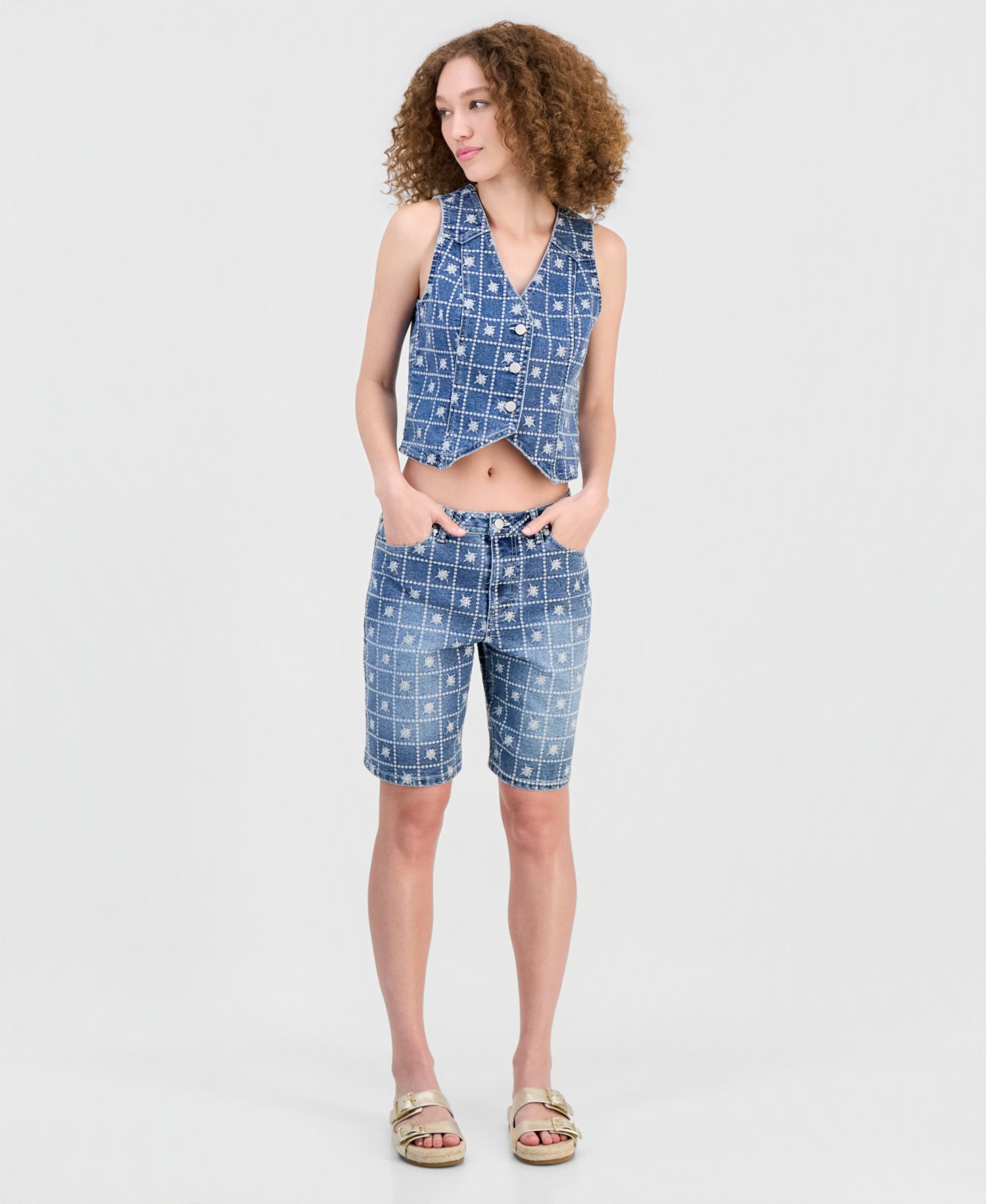 Women's Patchwork Embroidered Jorts