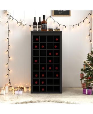 Modular 32-Bottle Wine Bar Buffet Cabinet