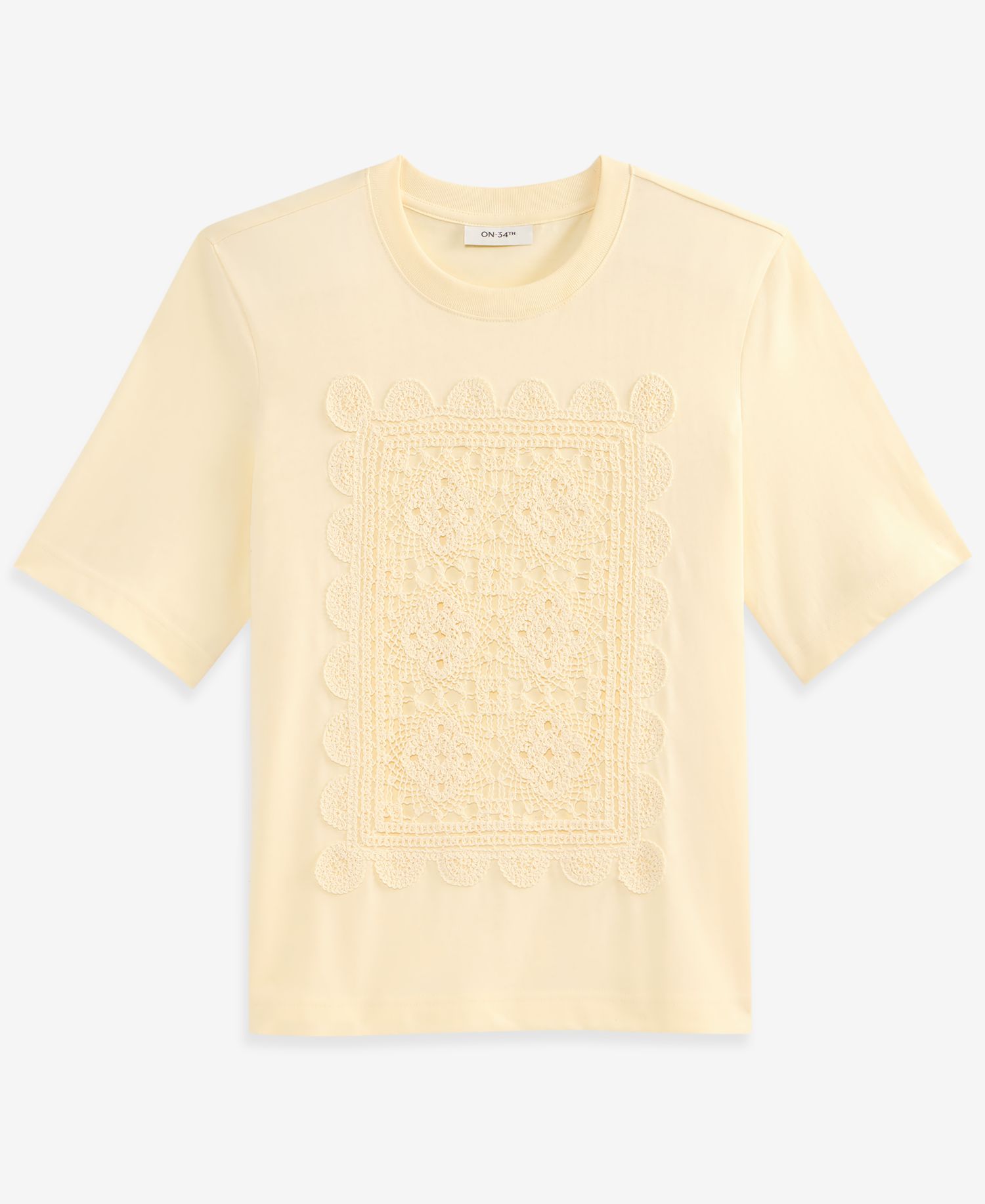 Women's Oversized Crochet Patch Cotton Jersey T-Shirt