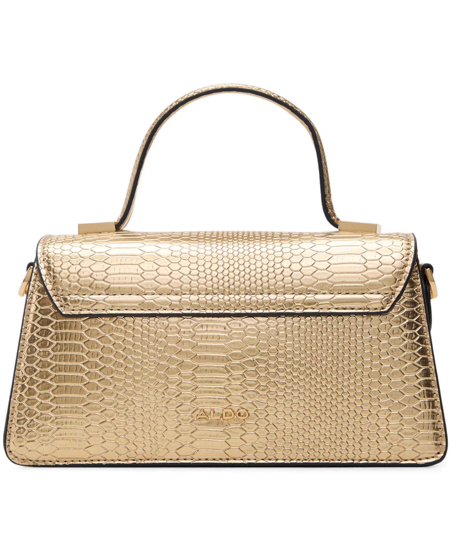 Женская сумка ALDO Callunaax Mini Top Handle Satchel Handbag, цвет: Золотой — фото 2