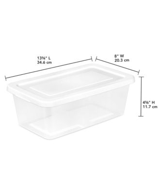 6 Qt Storage Box, Stackable Plastic Container, Home Organizer, 12 Pack