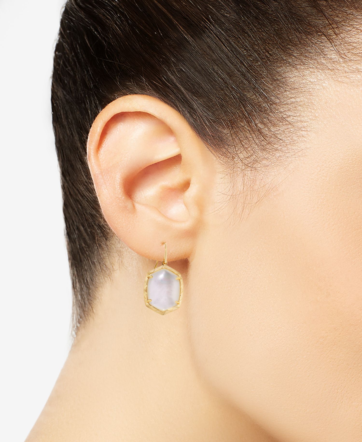 Imitation Pearl 14k Gold Plated Over Brass Daphne Drop Earrings