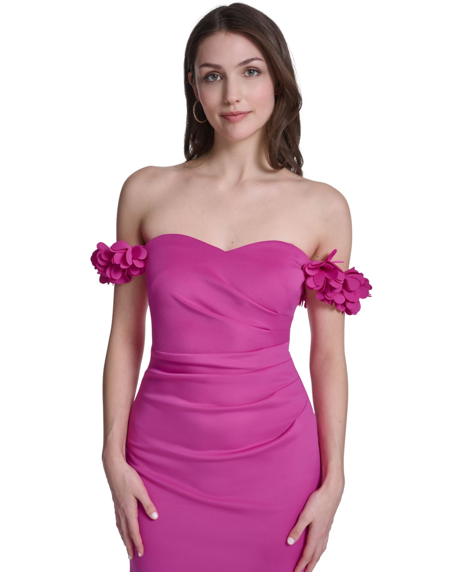 Petite Polyester-Blend Sweetheart Neck Ball Gown