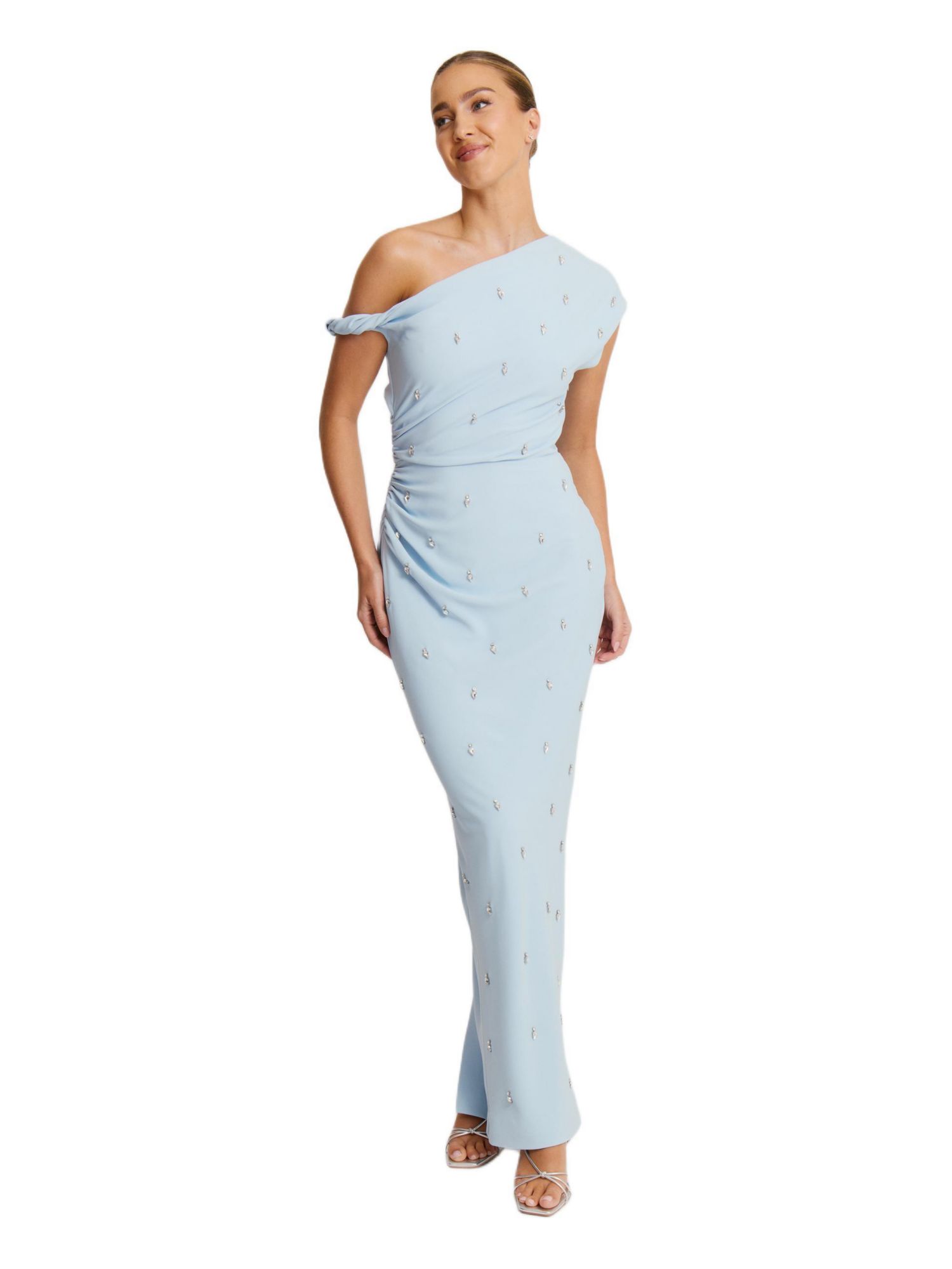 Women's Asymmetric Beaded Maxi Dress