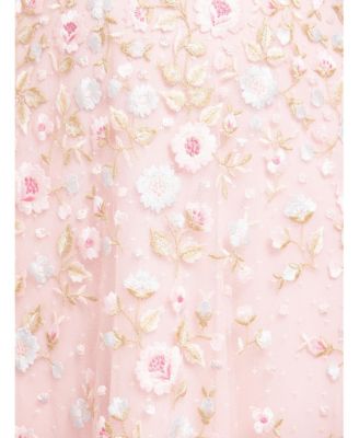 Women's Ethereal Blooms Frill Ankle Gown