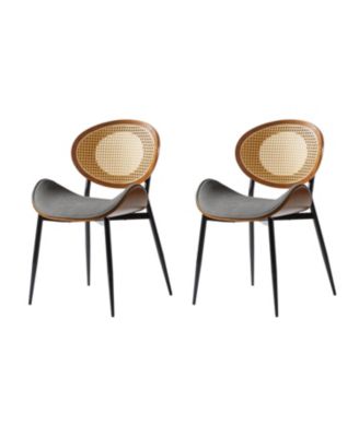 Pateley Mid-Century Modern Rattan Dinning Chair