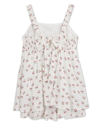 Girls' 7-16 Square Neck Sleeveless Romper Dress