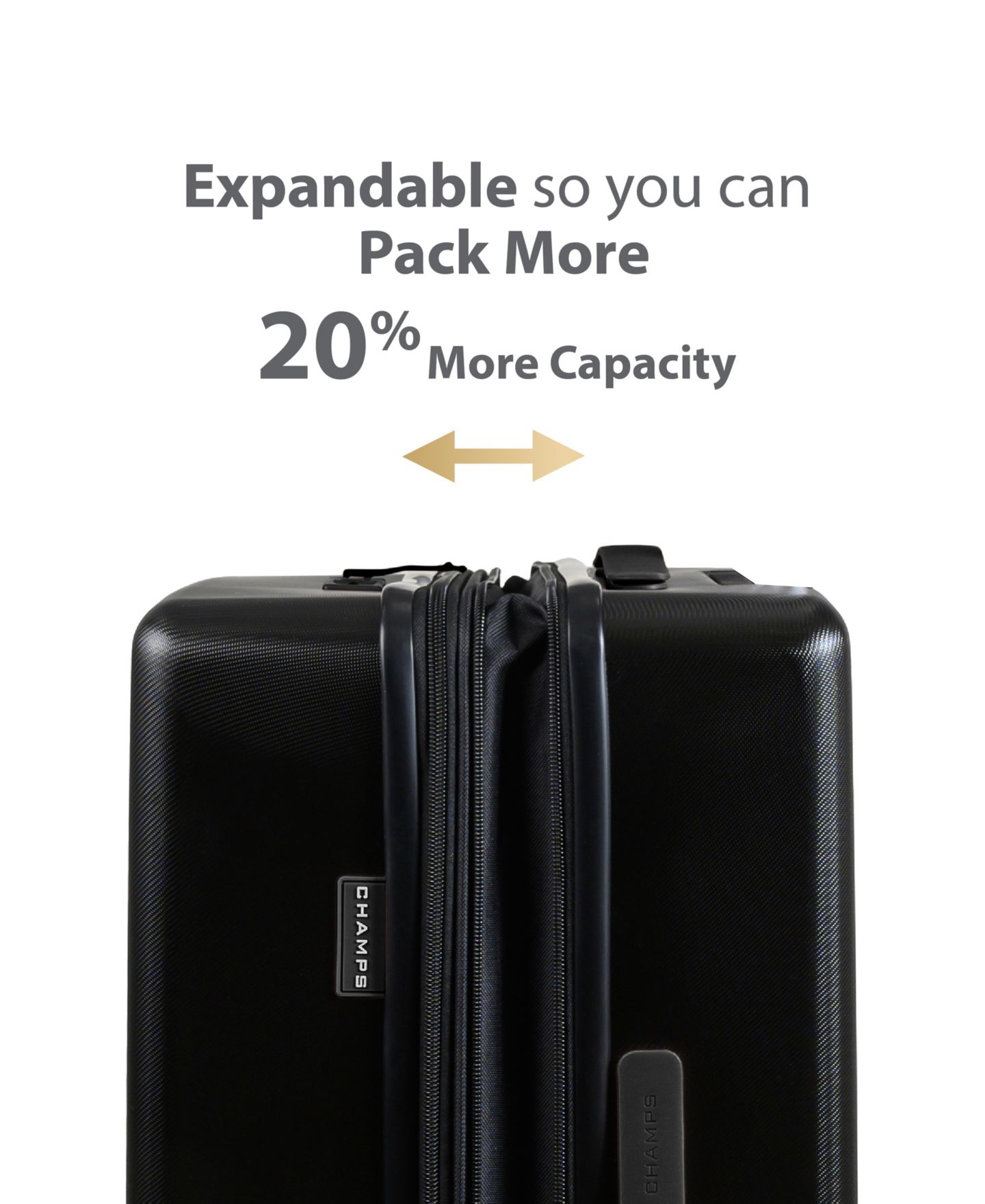 Чемоданы CHAMPS 3-Piece Vintage Muse Collection Hardside Luggage Set, цвет: Чёрный — фото 10