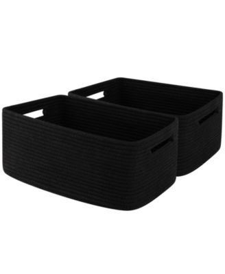 2-pack Woven Rope Storage Basket Shelves Closet Cube Bins Gift Basket