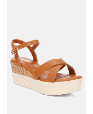Women's Zinny Buckle Strap Contrast Heel Wedges