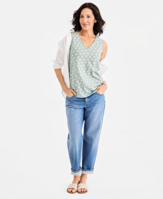 Style & Co Women's Printed V-Neck Tank Top, Macy's Exclusive - Macy's