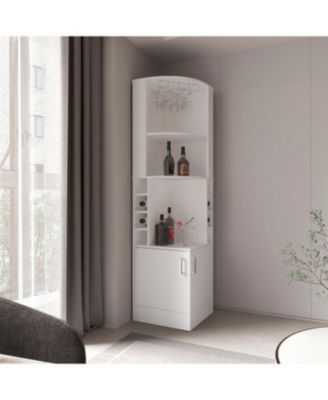 Beijing Corner Bar Cabinet with Glass Rack and 8 Racks