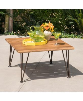 Wood and Metal Outdoor Coffee Table