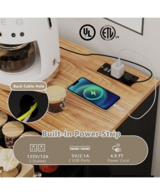 39.5 x 36 in Tilt-Out Trash Can Cabinet with Built-In Outlets and Adjustable Shelves