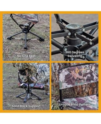 360degree(s) Degree Compact Swivel Hunting Stool Chair with No-Sink Feet - (2-Pack)