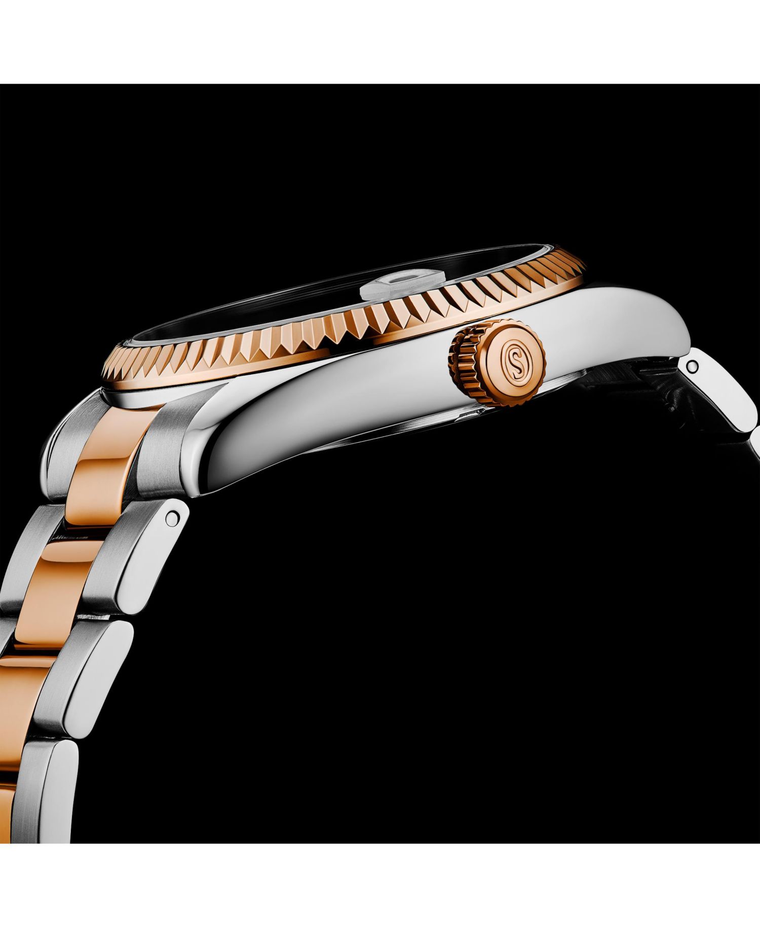 Vanguard 4069 Men s Quartz Watch - 42mm, Silver Dial, Rose Gold-Tone Bezel, Two-Tone Bracelet, Date, 100M Water Resistant