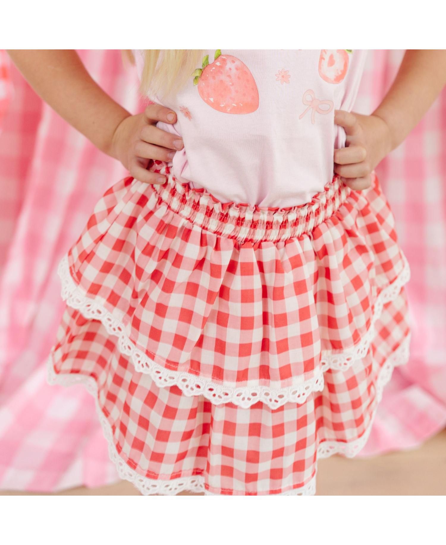 Baby Girls Red Gingham Skort