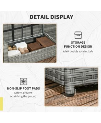 Wicker Furniture Set, Sectional Sofa w/ Loveseats and Chairs,