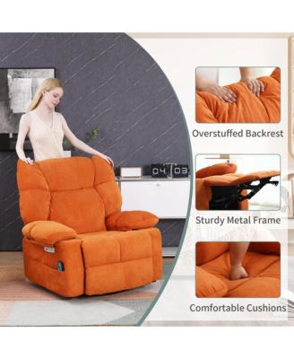 Swivel Power Recliner, Rocking Glider Chair with Massage & Heat