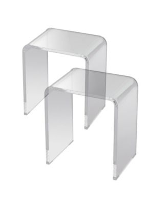 Acrylic C-Shaped End Tables Set of 2 Lucite