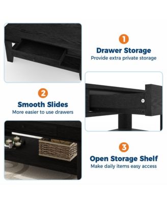 Coffee Table Center Table with Drawer and Storage Shelf, Large Coffee Tables Living Room, Sturdy and Easy to Clean