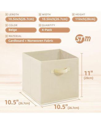 4 Pack Cubes Collapsible Bins Fabric Foldable Organization Closet Shelves Offices Toys