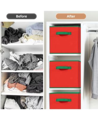 4 Pack Cubes Collapsible Bins Fabric Foldable Organization Closet Shelves Offices Toys