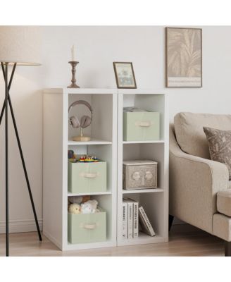 3 Piece Fabric Closet Organizer Storage Bin Foldable Shelf Basket