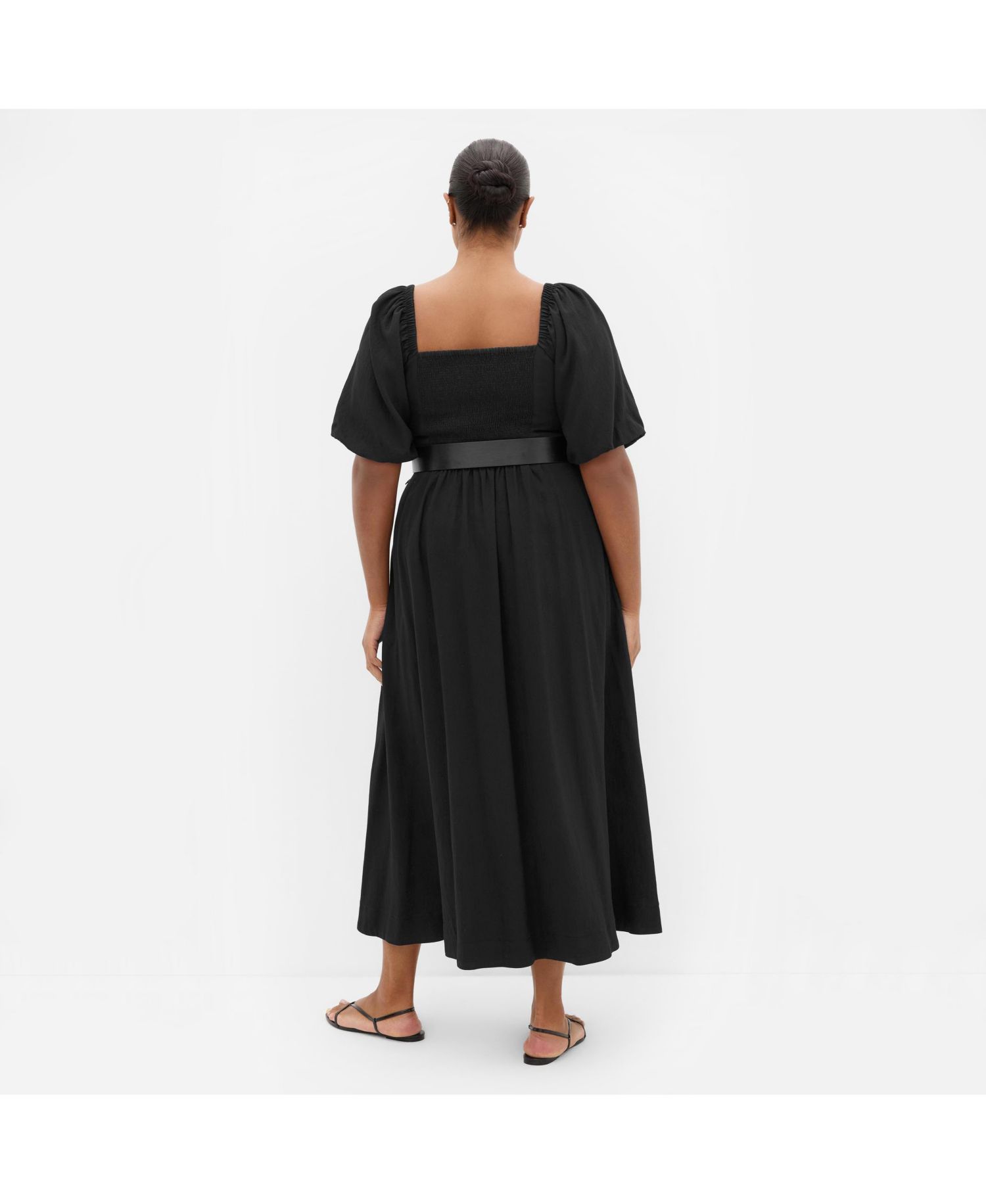 Women's Collins Puff Sleeve Belted Maxi Dress