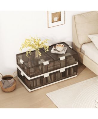 2-Pack Under-Bed Rolling Storage Containers with 44 lbs Capacity and Folding Design