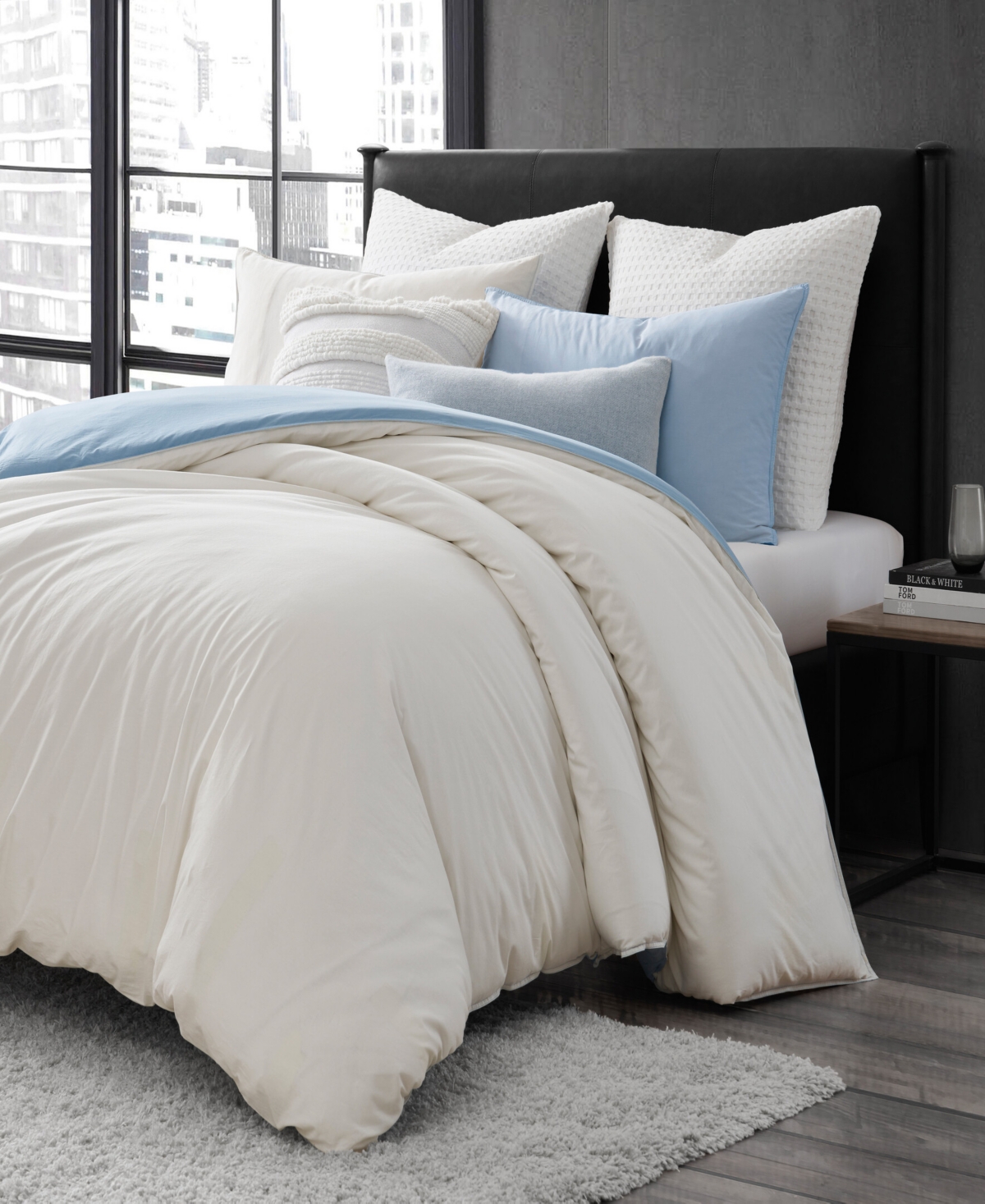 Dkny Reversible Vintage Washed Cotton 3-Pc. Duvet Set