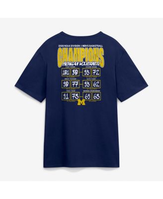 Men's Navy Michigan Wolverines 2026 NCAA Men's Basketball National Champions Schedule T-Shirt