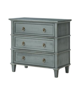 Allisa 28"W 3-Drawer Solid Wood End Table with Built-in Charging Station