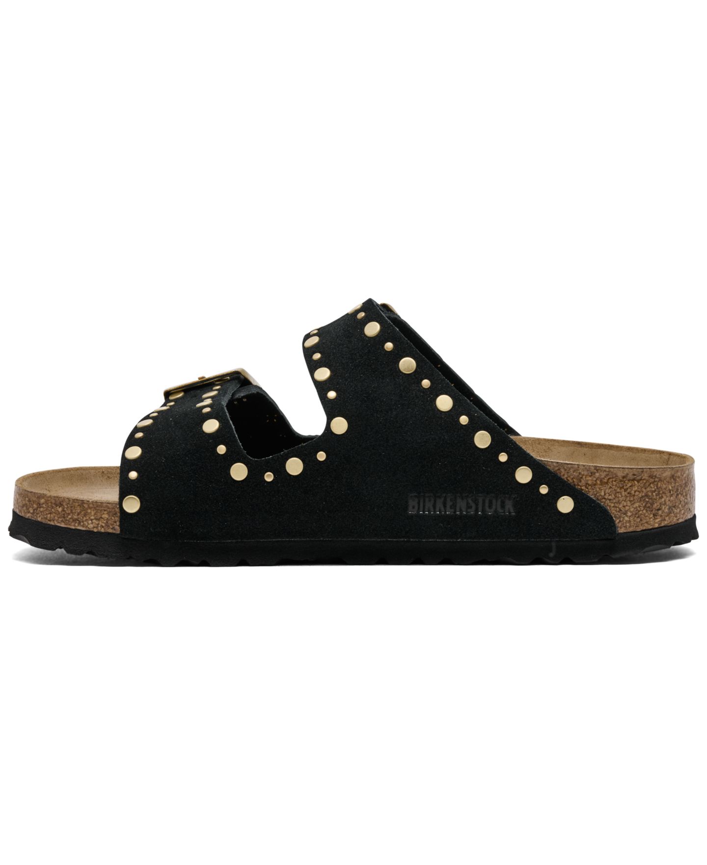 Женские сандалии Birkenstock Arizona Rivets Suede Leather, цвет: Чёрный — фото 3