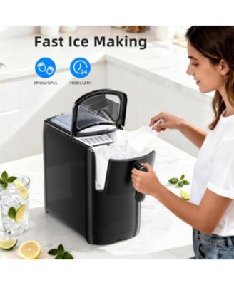 Countertop Ice Maker, 18 lbs/24H, Self-Cleaning, One-Touch