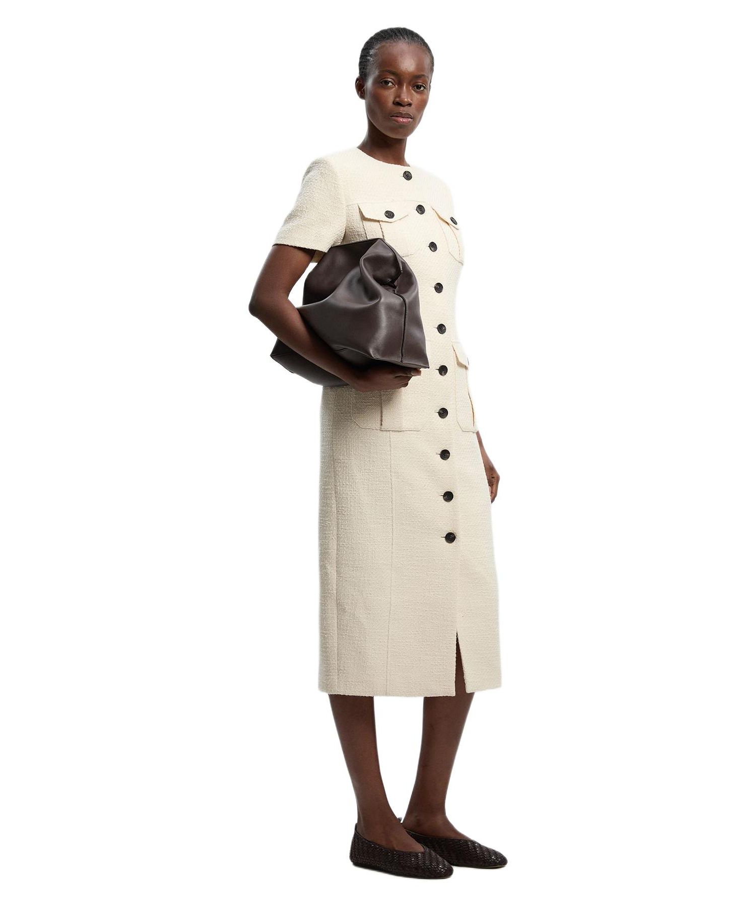 Women's Textured Tweed Tailored Midi Dress