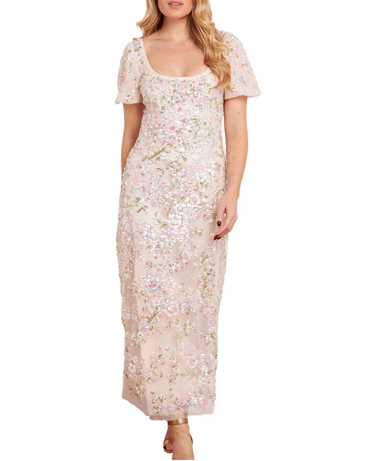 Women's Dream Garland Puff Sleeve Ankle Gown