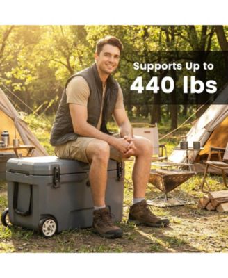 52-Quart Portable Hard Cooler with 6-Day Ice Retention, Heavy-Duty Wheels and Extended Handle