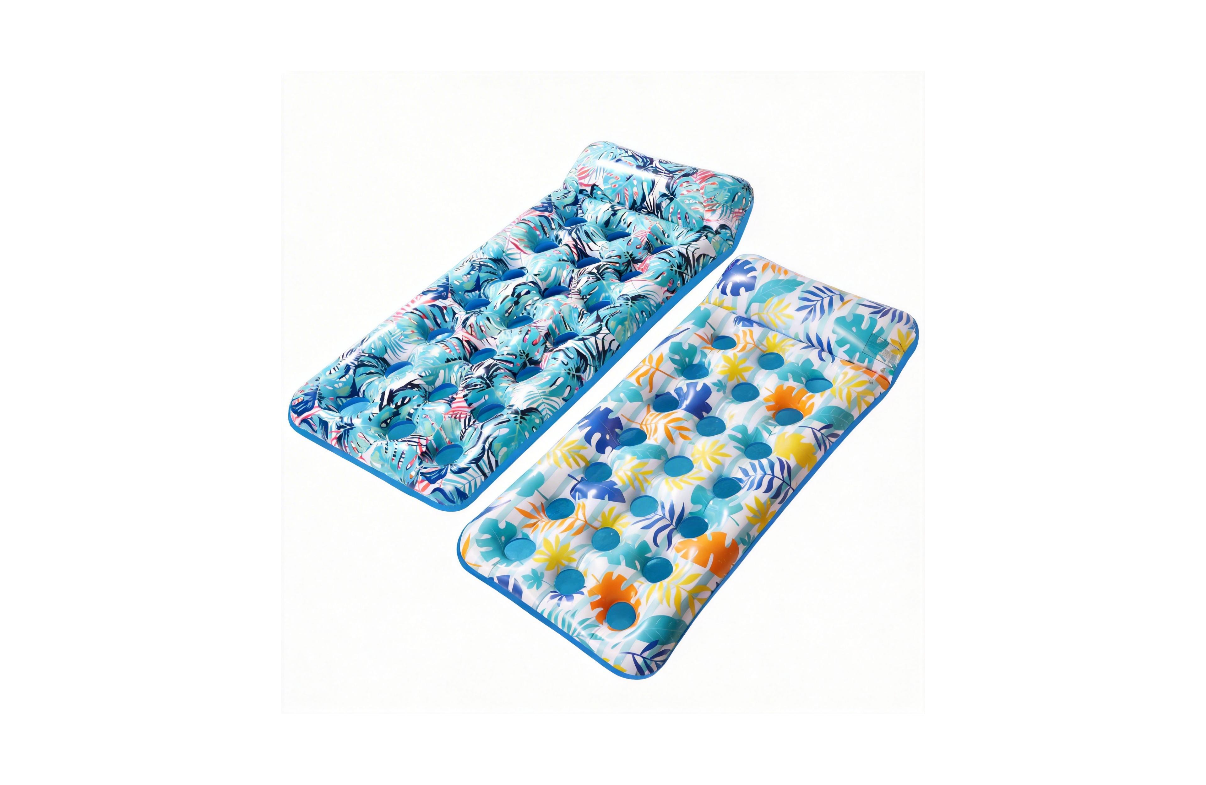 Gnuadz 2 Pack Inflatable Pool Float Mat Headrest Lake Raft Lounger