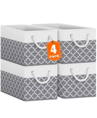 Foldable Storage Baskets Rope Handles Organizer Gift Basket