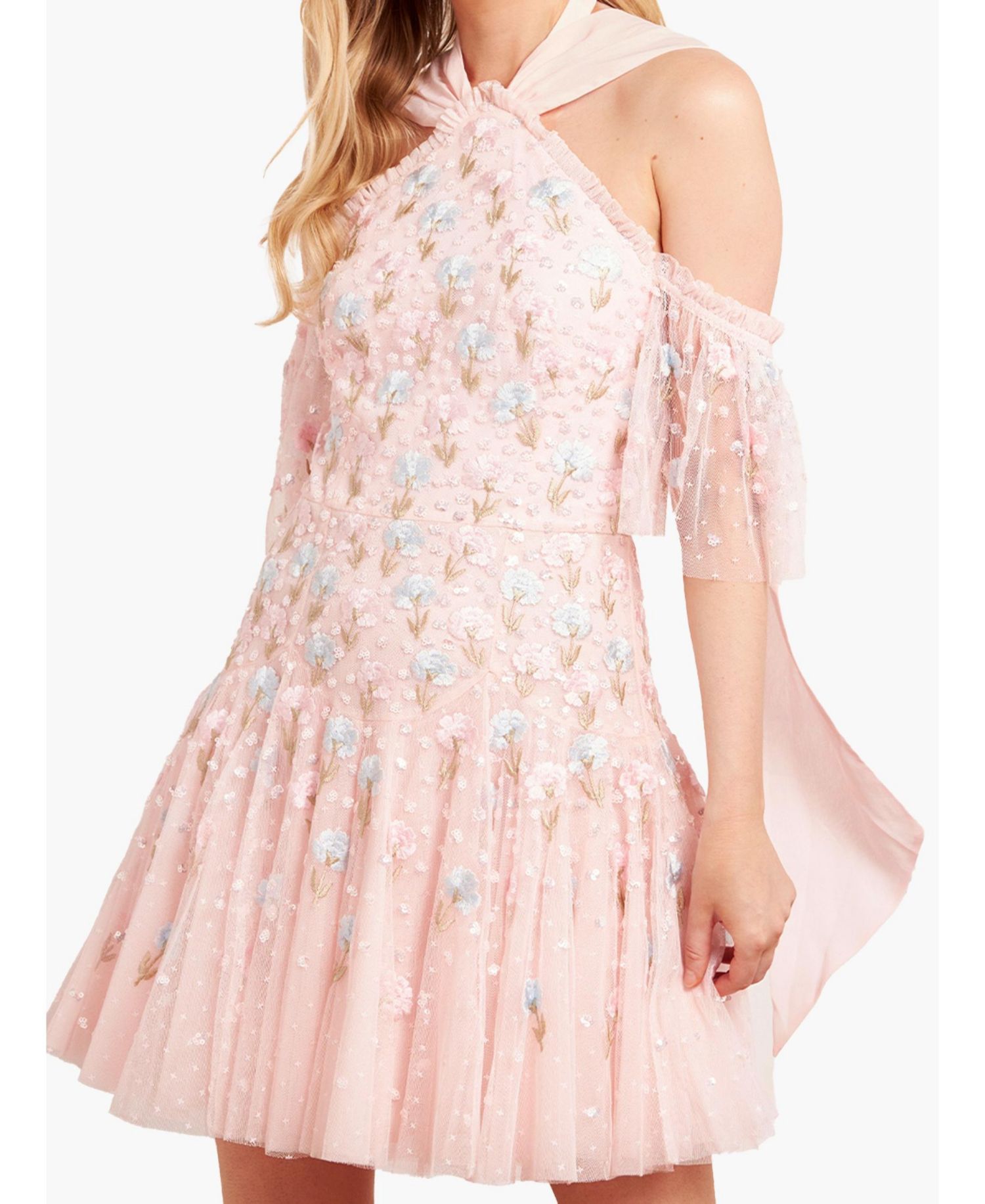 Women's Dandelion Ditsy Halter-neck Mini Dress
