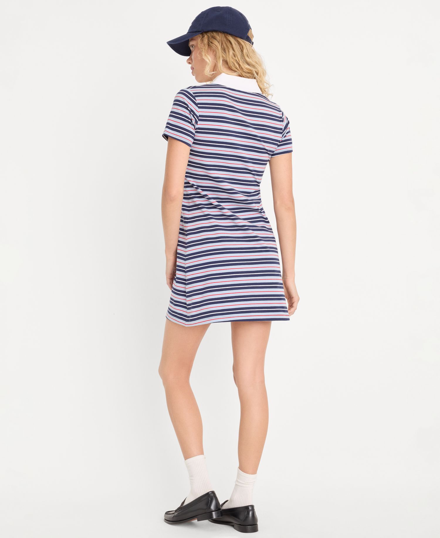 Women's Stripe Stretch Polo Mini Dress